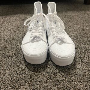 Vans off the wall all white size 7.5 woman never worn brand new